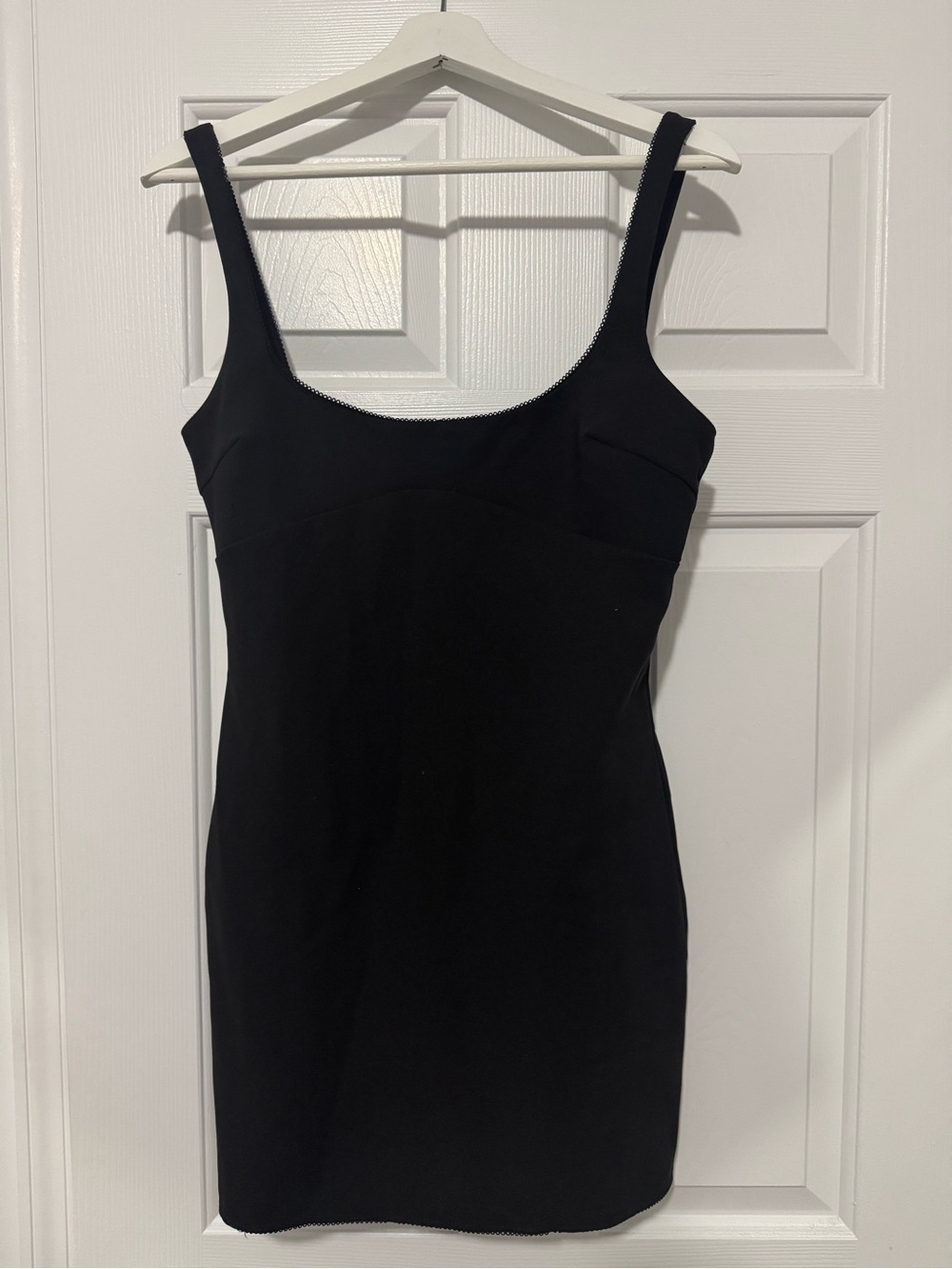 Zara Black Mini Dress with Lace Trim